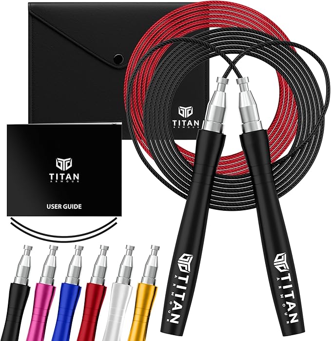 Titan Armour® Premium Self-Locking Adjustable Skipping Rope